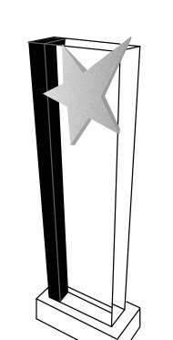 Zeichnung: WEBSTAR-Glaspokal mit Stern